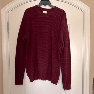 Men’s H&M Burgundy Ribbed Knit Sweater medium Med